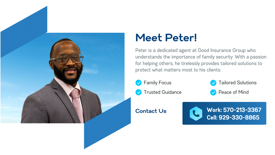 Peter is a dedicated agent at Good Insurance Group who understands the importance of family security. With a passion for helping others, he tirelessly provides tailored solutions to protect what matters most to his clients.